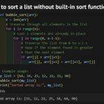 How to sort a list without sort function