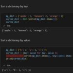 how to sort a dictionary in python