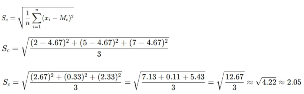 standard deviation calculation